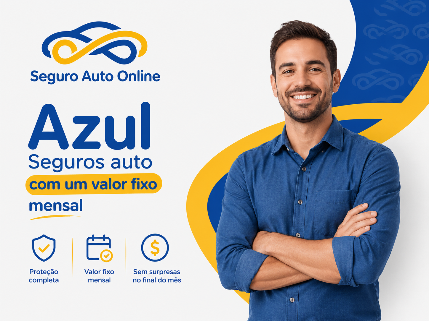 Azul Seguros auto com um valor fixo mensal